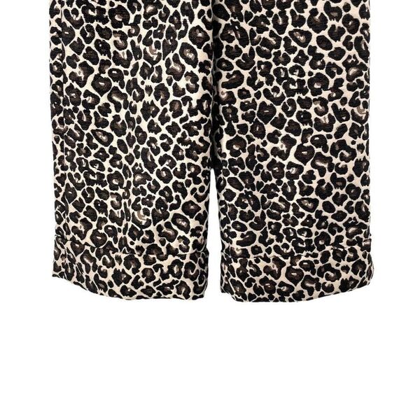 NEW Anthropologie Maeve Kate Leopard Jacquard cropped Trousers pants Size 00 wid - Picture 7 of 10